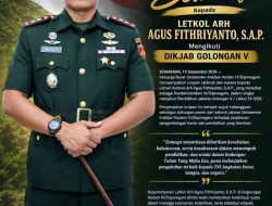 Detasemen Intelijen Kodam IV/Diponegoro Ucapkan Selamat kepada Letkol Arh Agus Fithriyanto, S.A.P. — Mengikuti Pendidikan Jabatan Golongan V